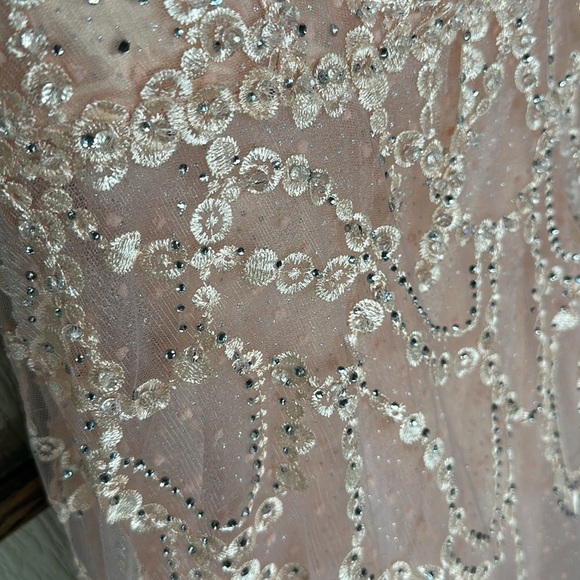 Mac Duggal EMBELLISHED ONE SHOULDER A LINE GOWN size 4 NEW $798 In Peach - Picture 13 of 17